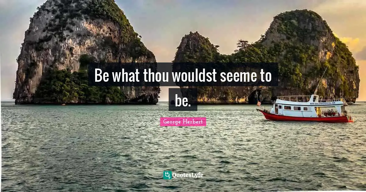 Be what thou wouldst seeme to be.