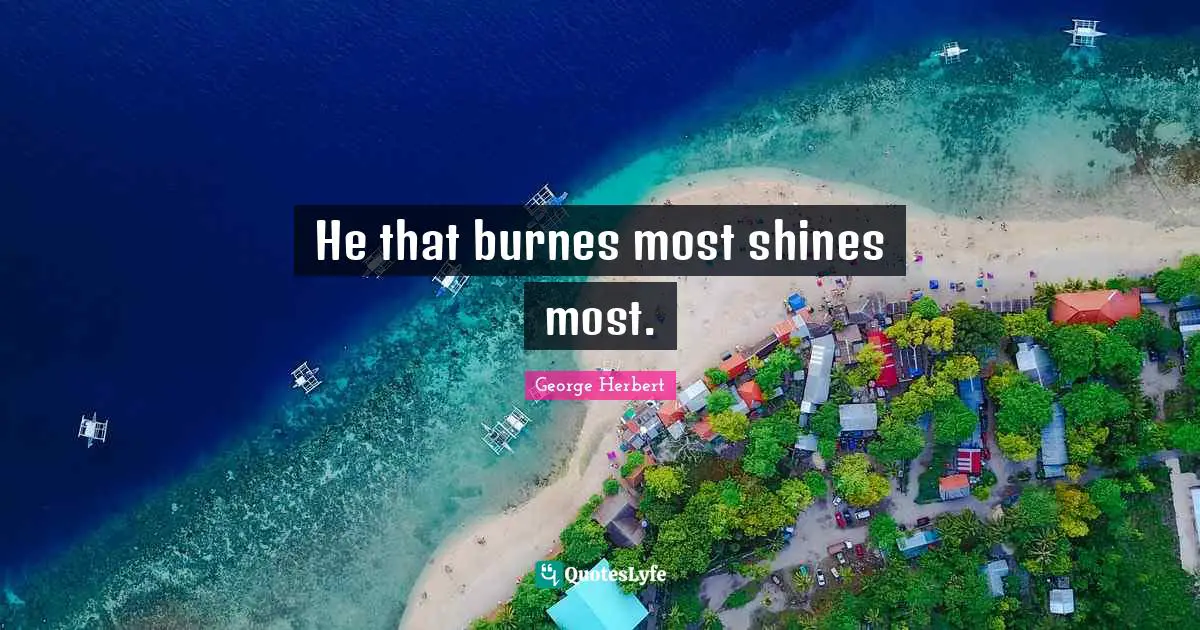 He that burnes most shines most.