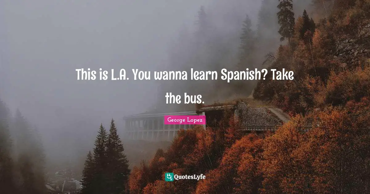 This is L.A. You wanna learn Spanish? Take the bus.