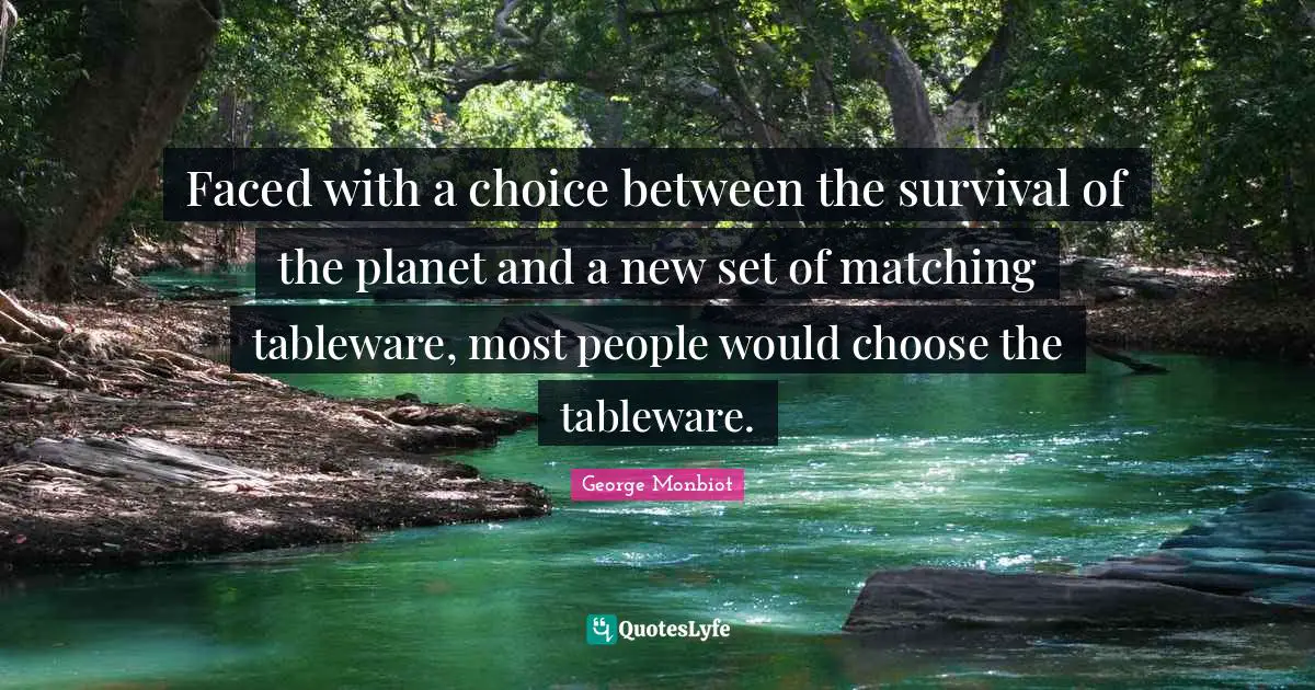Faced with a choice between the survival of the planet and a new set of matching tableware, most people would choose the tableware.