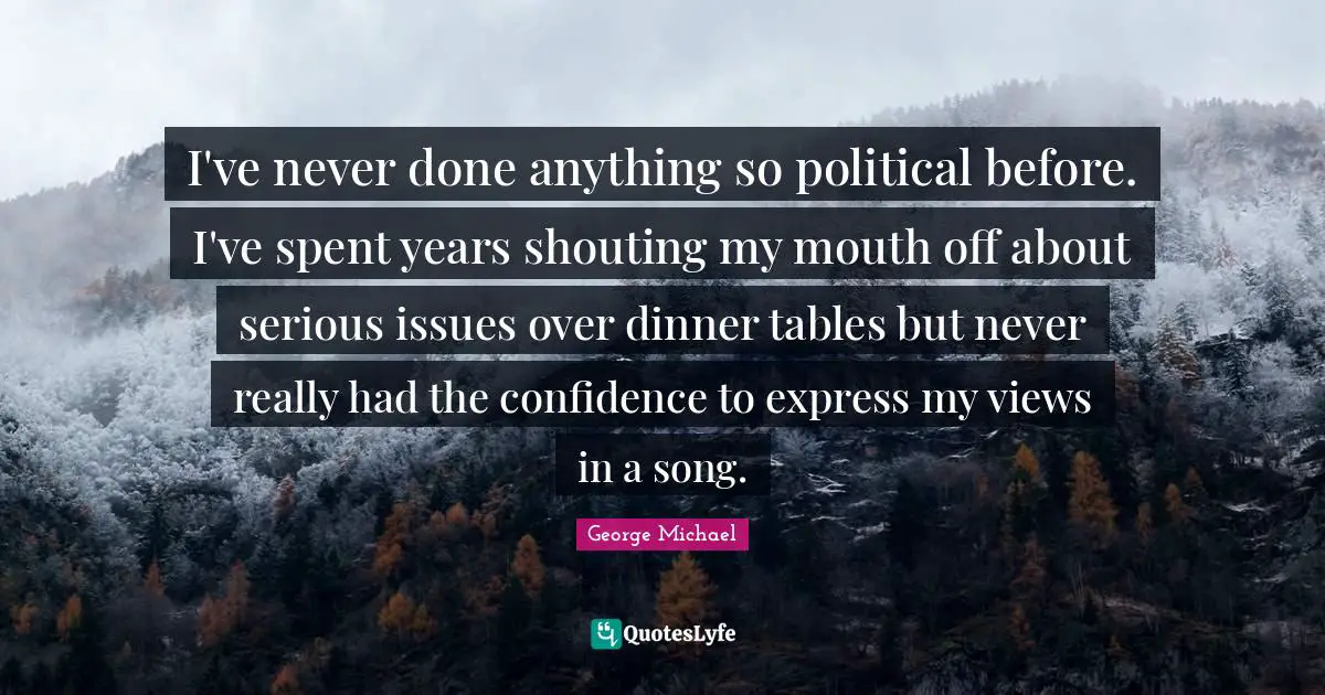 I've never done anything so political before. I've spent years shouting my mouth off about serious issues over dinner tables but never really had the confidence to express my views in a song.
