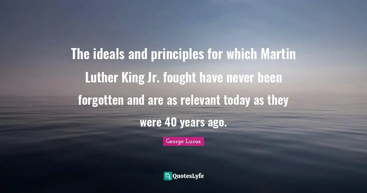 The ideals and principles for which Martin Luther King Jr. fought have never been forgotten and are as relevant today as they were 40 years ago.