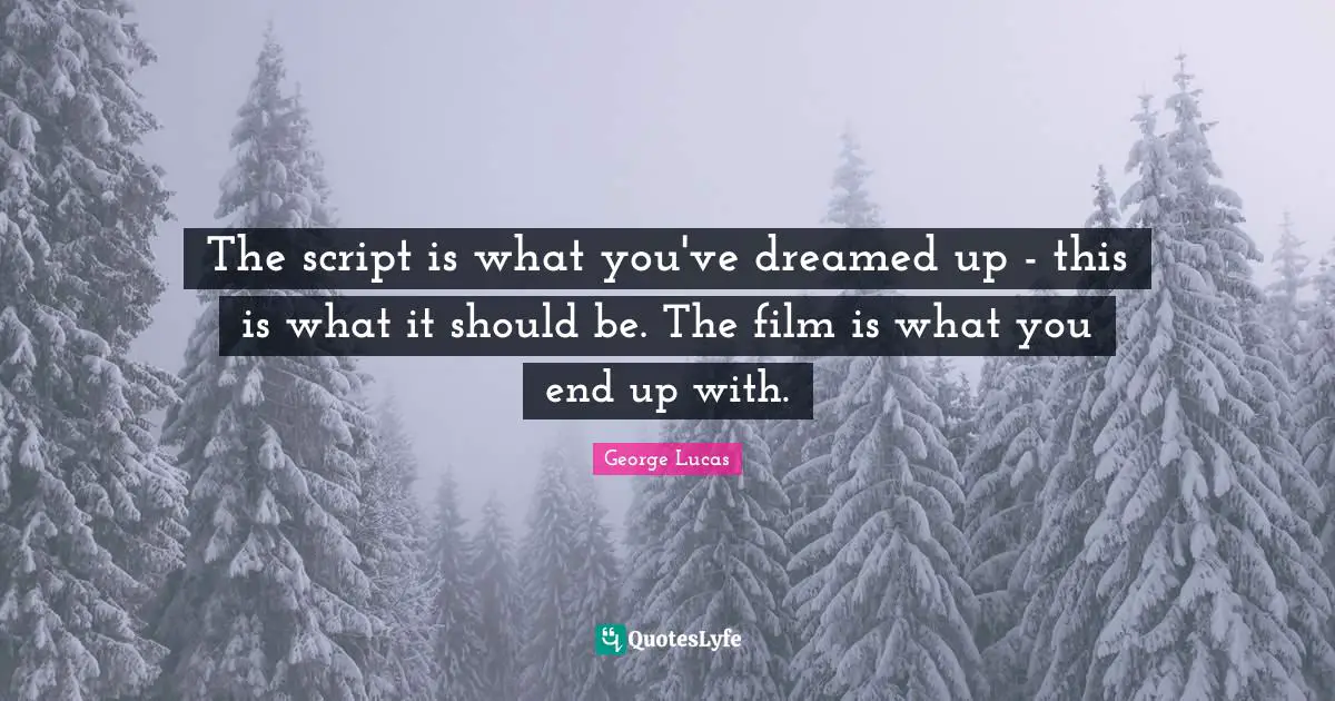 The script is what you've dreamed up - this is what it should be. The film is what you end up with.