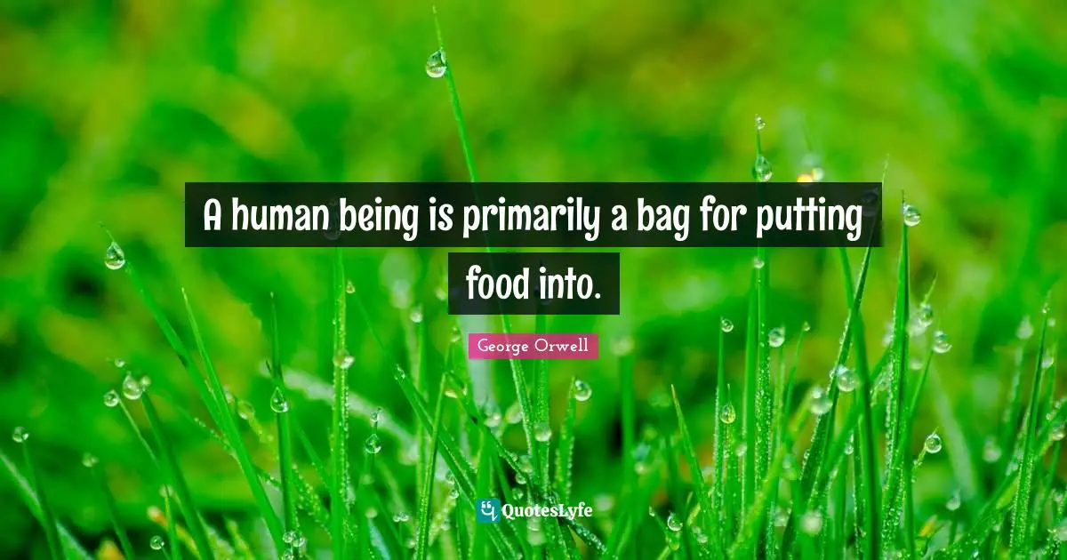 A human being is primarily a bag for putting food into.