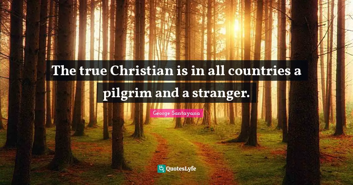 The true Christian is in all countries a pilgrim and a stranger.