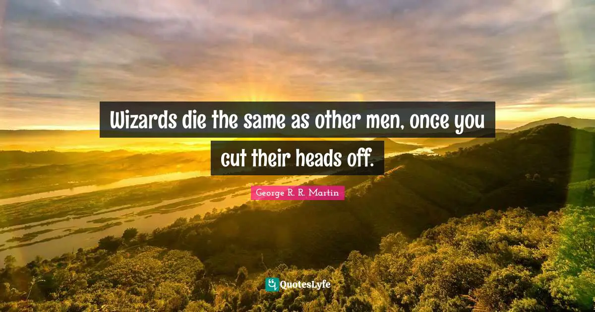 Wizards die the same as other men, once you cut their heads off.