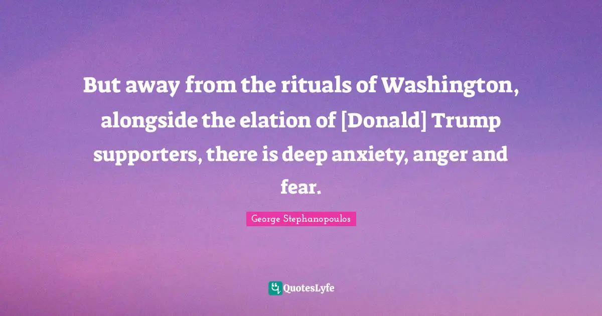 But away from the rituals of Washington, alongside the elation of [Donald] Trump supporters, there is deep anxiety, anger and fear.