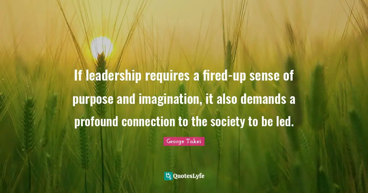 If leadership requires a fired-up sense of purpose and imagination, it also demands a profound connection to the society to be led.