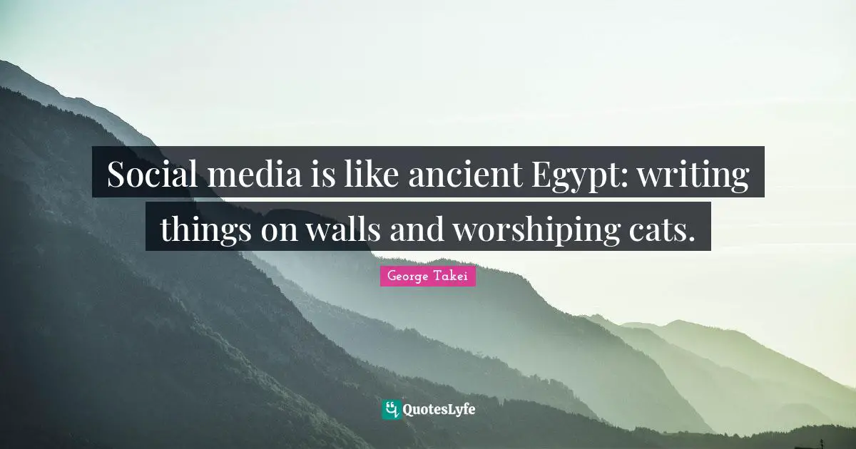 Social media is like ancient Egypt: writing things on walls and worshiping cats.