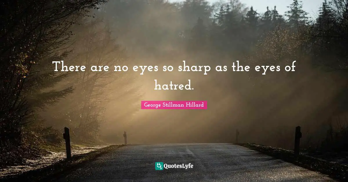 There are no eyes so sharp as the eyes of hatred.