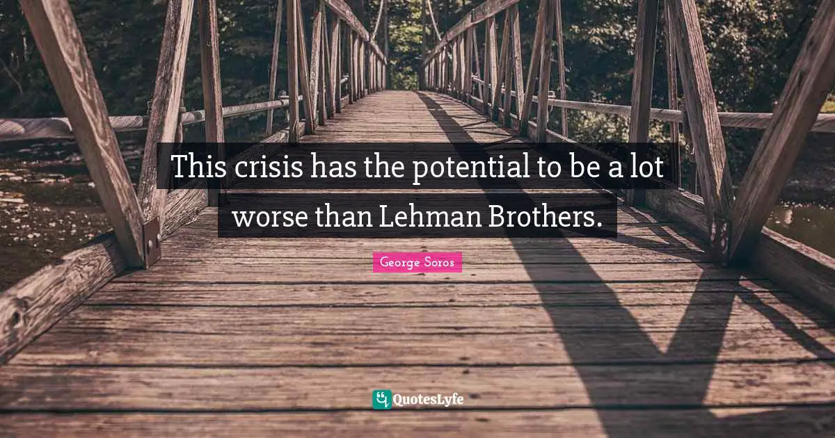 This crisis has the potential to be a lot worse than Lehman Brothers.