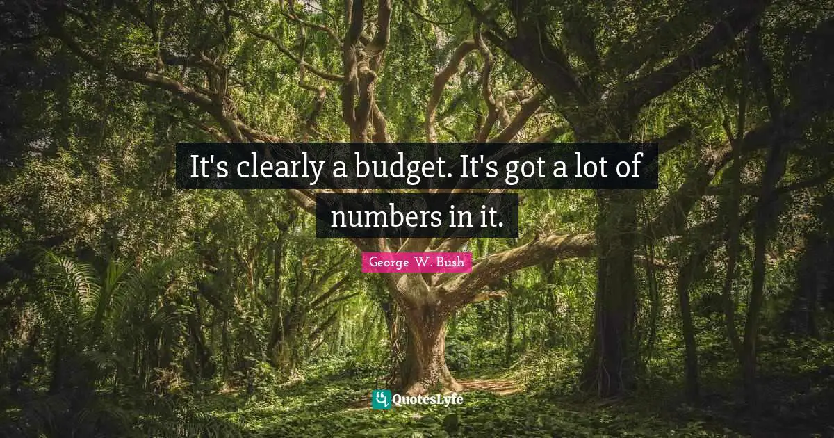 It's clearly a budget. It's got a lot of numbers in it.
