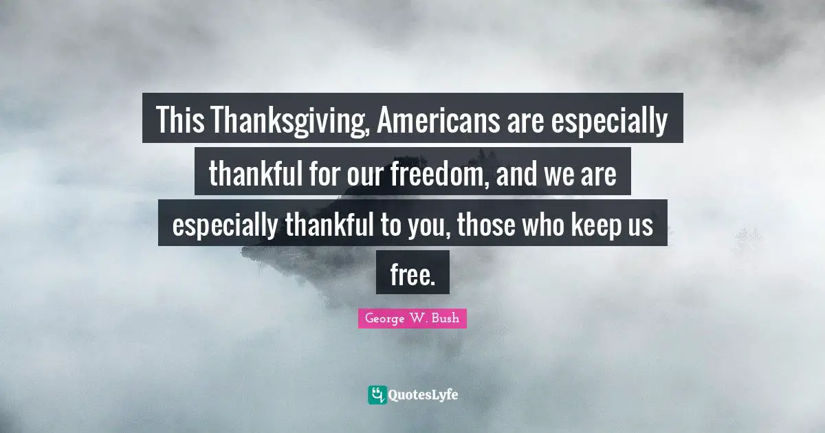 This Thanksgiving, Americans are especially thankful for our freedom, and we are especially thankful to you, those who keep us free.