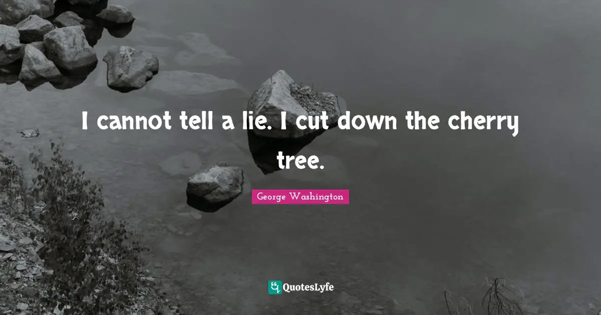 I cannot tell a lie. I cut down the cherry tree.
