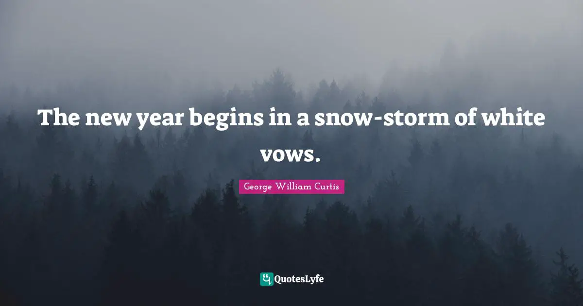 The new year begins in a snow-storm of white vows.