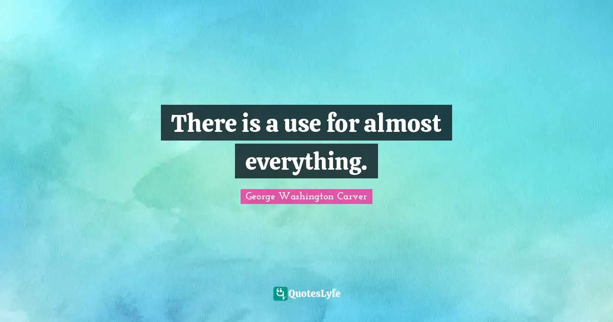 George Washington Carver Quotes: "There is a use for almost everything."