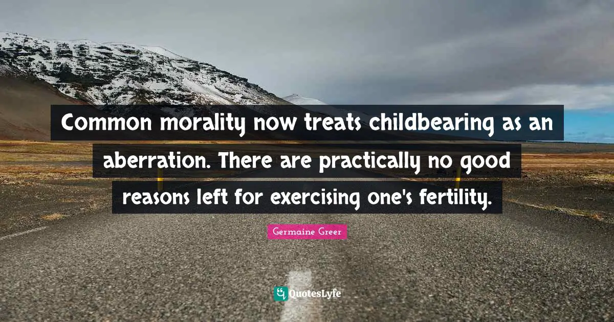 Common morality now treats childbearing as an aberration. There are practically no good reasons left for exercising one's fertility.