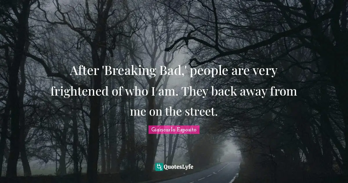 After 'Breaking Bad,' people are very frightened of who I am. They back away from me on the street.