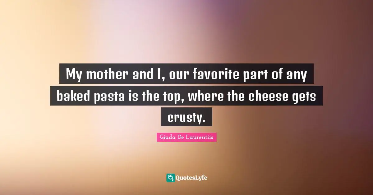 My mother and I, our favorite part of any baked pasta is the top, where the cheese gets crusty.