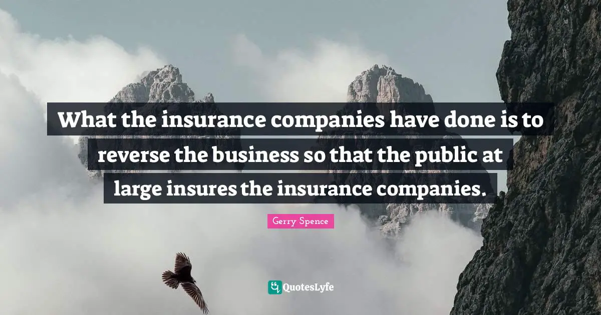 Companies Quotes: "What the insurance companies have done is to reverse the business so that the public at large insures the insurance companies."