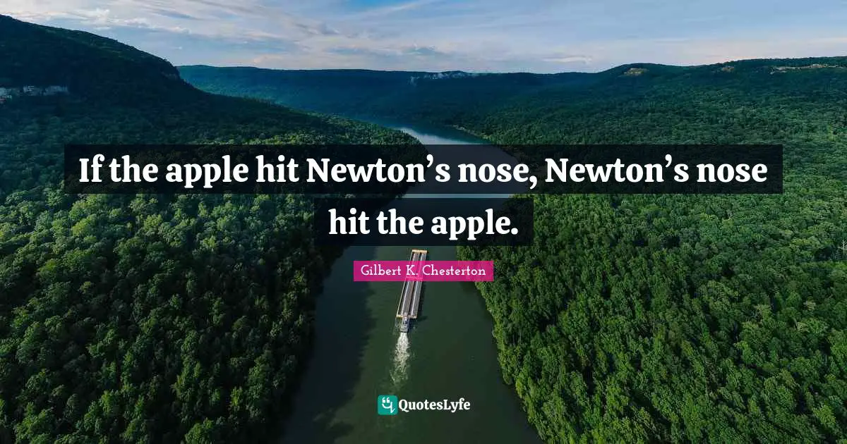 If the apple hit Newton’s nose, Newton’s nose hit the apple.
