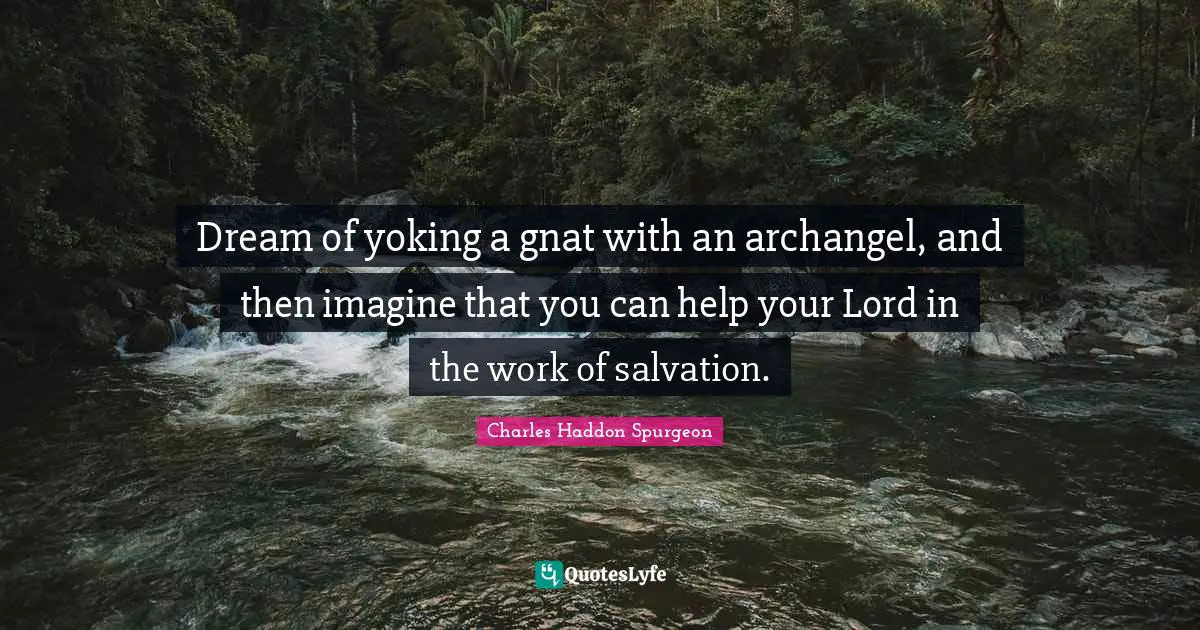 Dream of yoking a gnat with an archangel, and then imagine that you can help your Lord in the work of salvation.