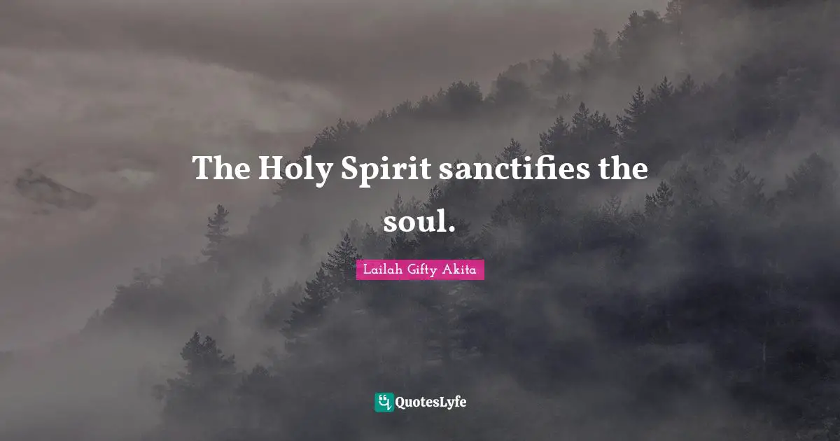 The Holy Spirit sanctifies the soul.
