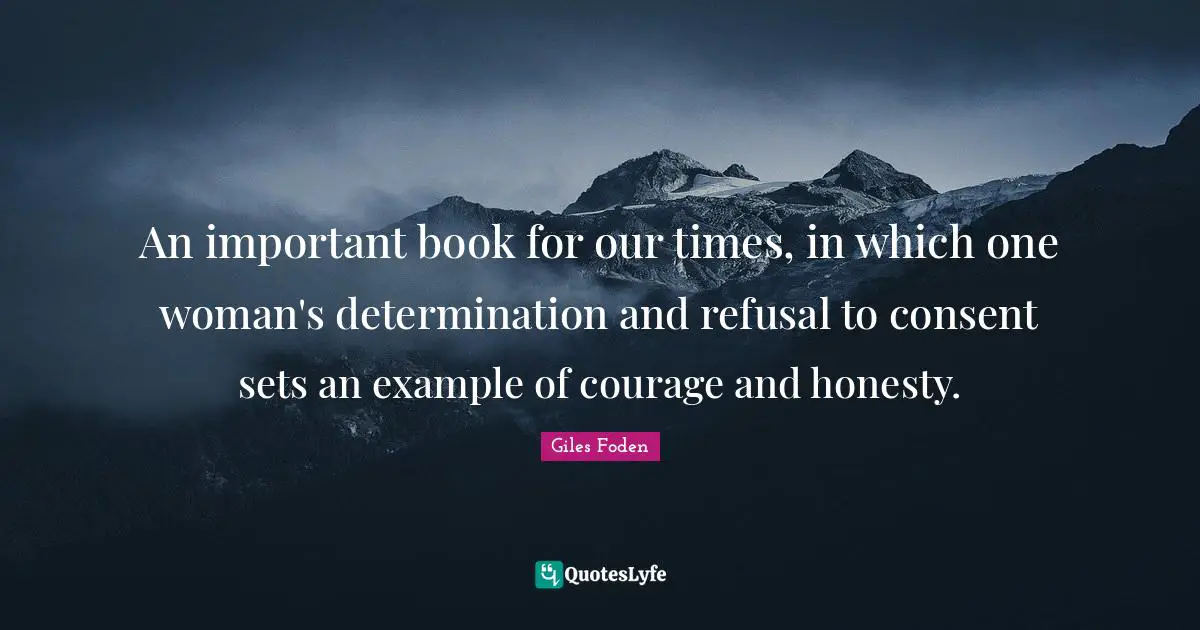 An important book for our times, in which one woman's determination and refusal to consent sets an example of courage and honesty.