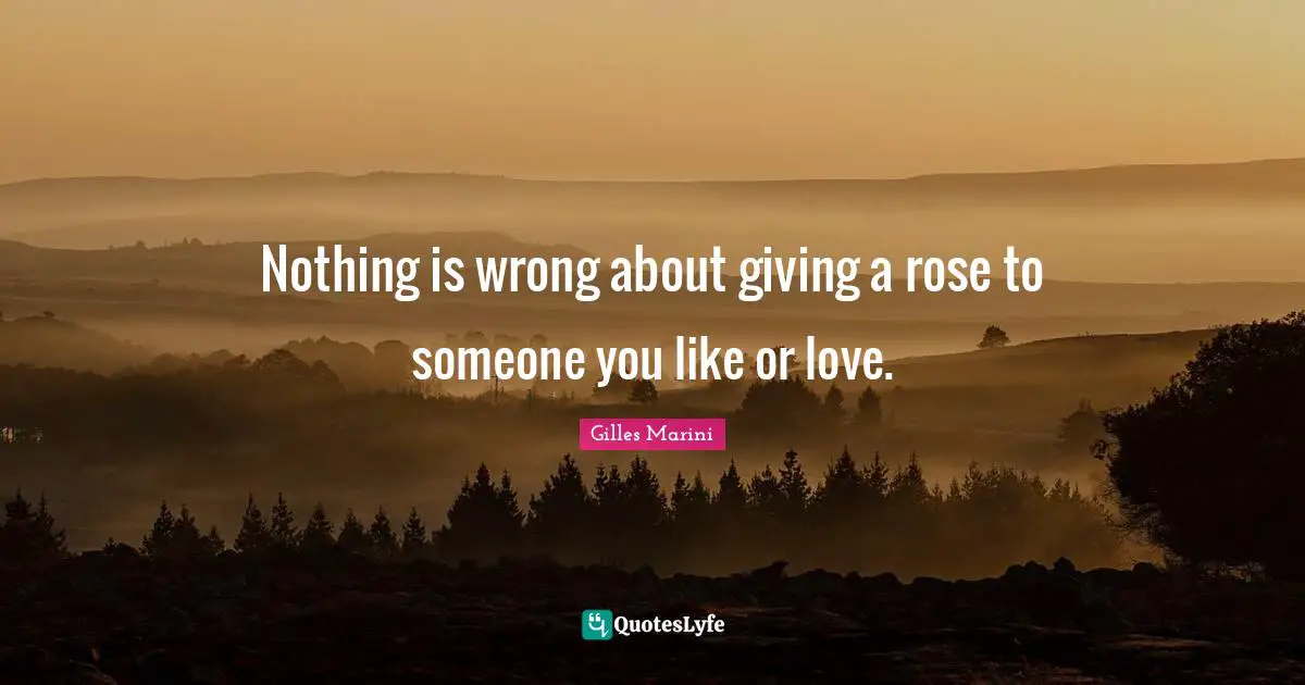 Someone You Like Quotes: "Nothing is wrong about giving a rose to someone you like or love."