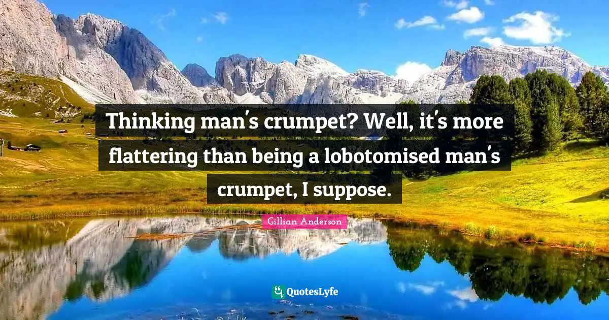 Thinking man's crumpet? Well, it's more flattering than being a lobotomised man's crumpet, I suppose.