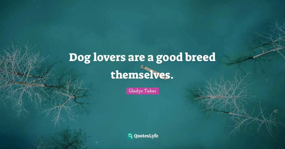 Dog lovers are a good breed themselves.