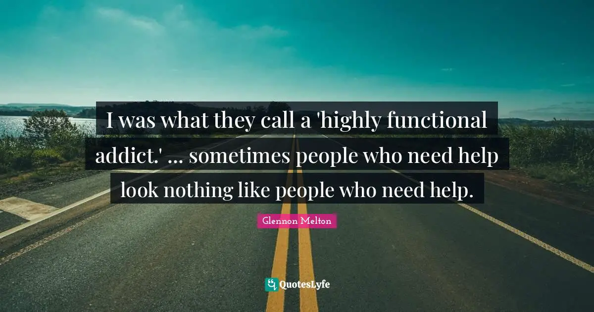 Glennon Melton Quotes: "I was what they call a 'highly functional addict.' ... sometimes people who need help look nothing like people who need help."
