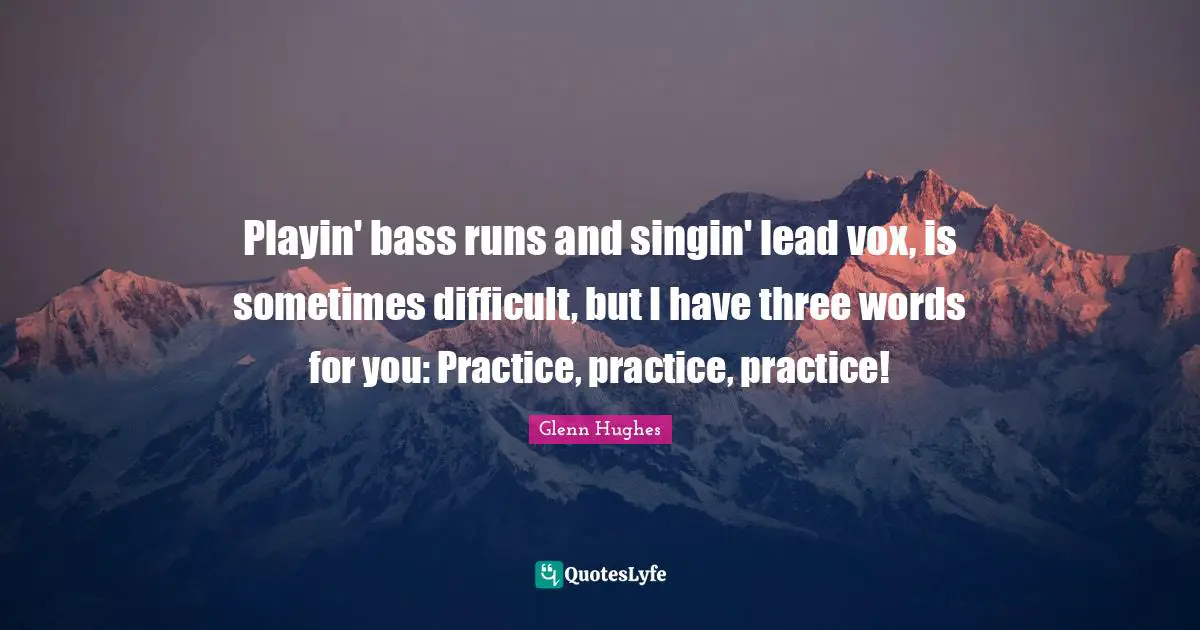 Playin' bass runs and singin' lead vox, is sometimes difficult, but I have three words for you: Practice, practice, practice!