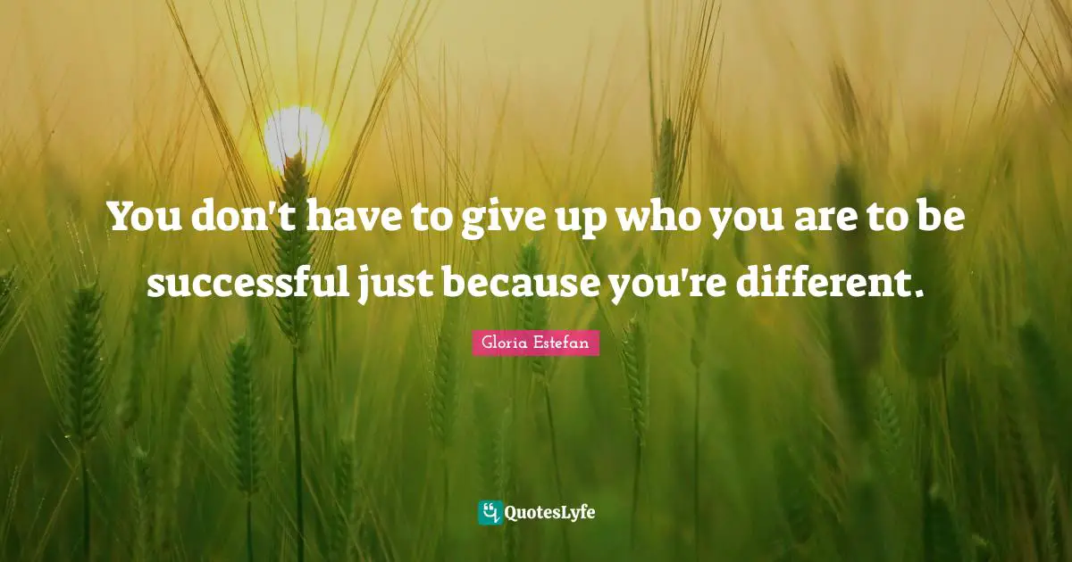 Gloria Estefan Quotes: "You don't have to give up who you are to be successful just because you're different."