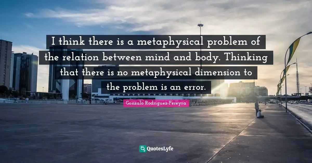 I think there is a metaphysical problem of the relation between mind and body. Thinking that there is no metaphysical dimension to the problem is an error.