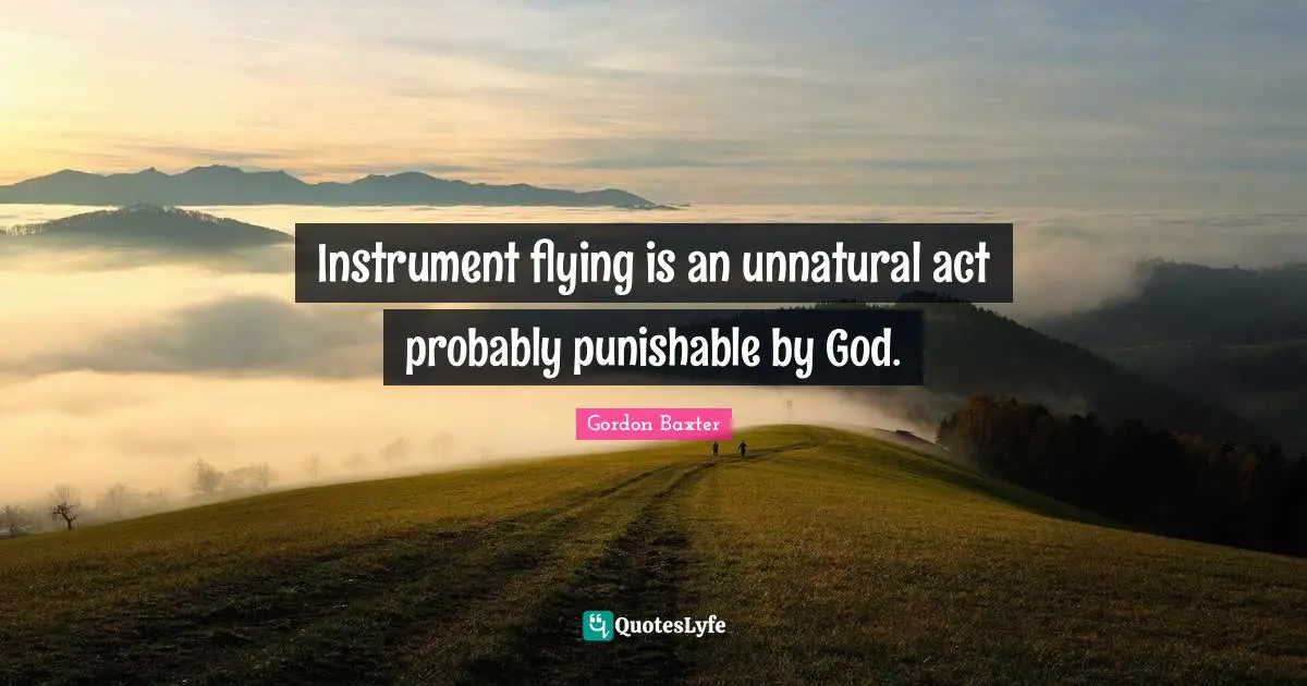 Instrument flying is an unnatural act probably punishable by God.