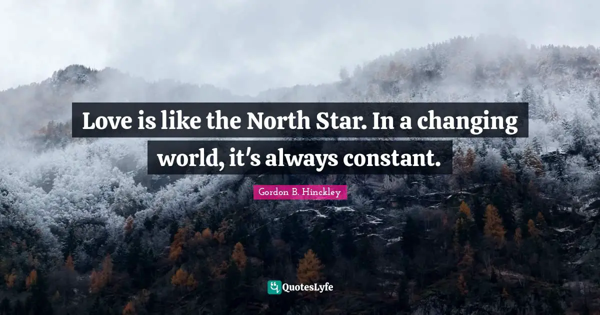 Love is like the North Star. In a changing world, it's always constant.