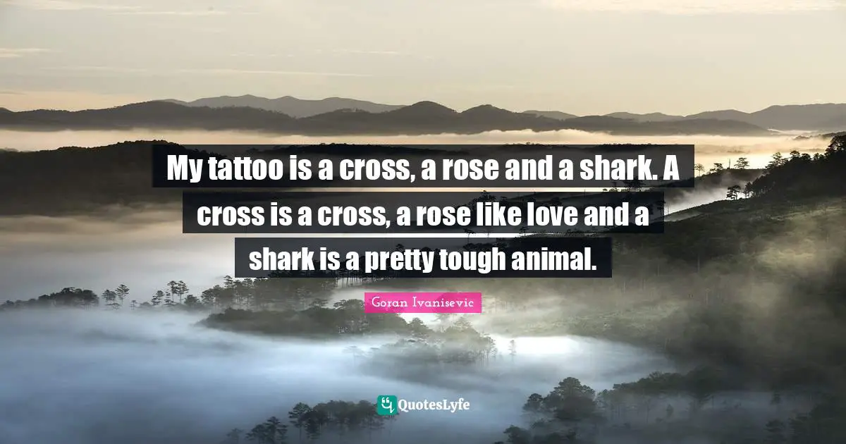 My tattoo is a cross, a rose and a shark. A cross is a cross, a rose like love and a shark is a pretty tough animal.