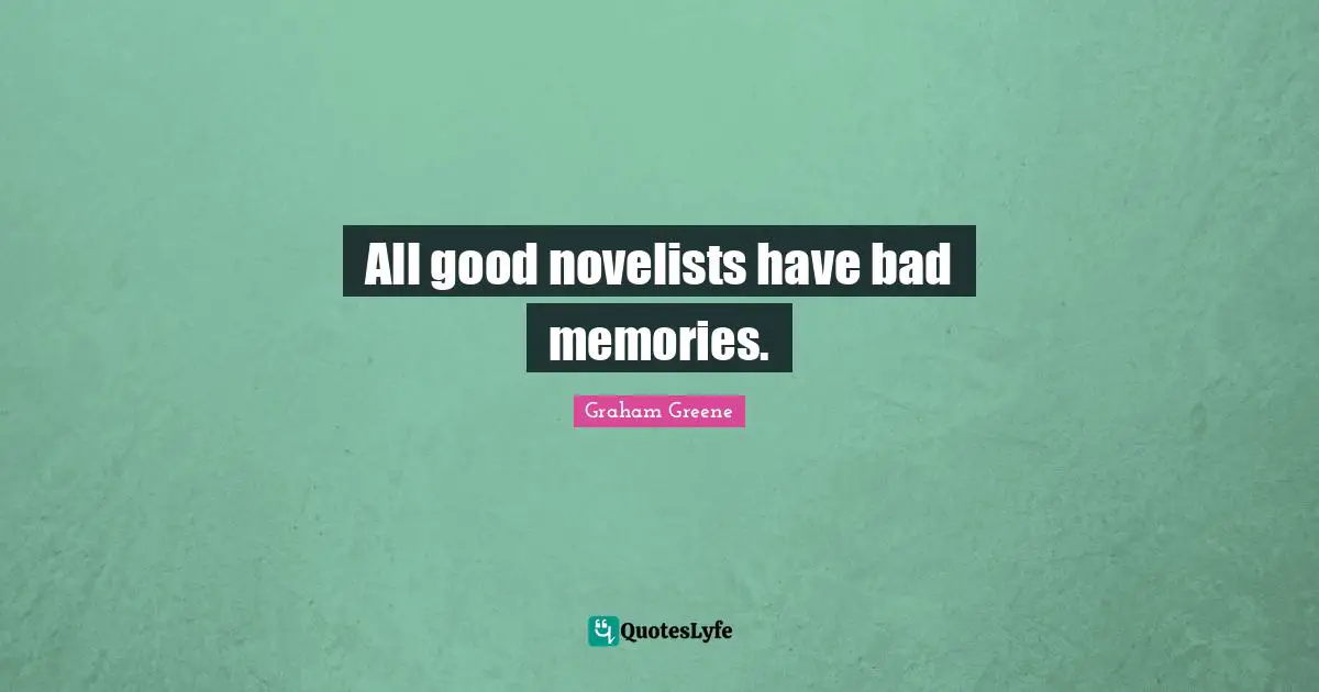 All good novelists have bad memories.