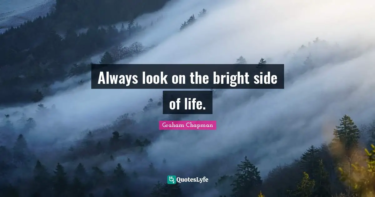 Positive Attitude Quotes: "Always look on the bright side of life."