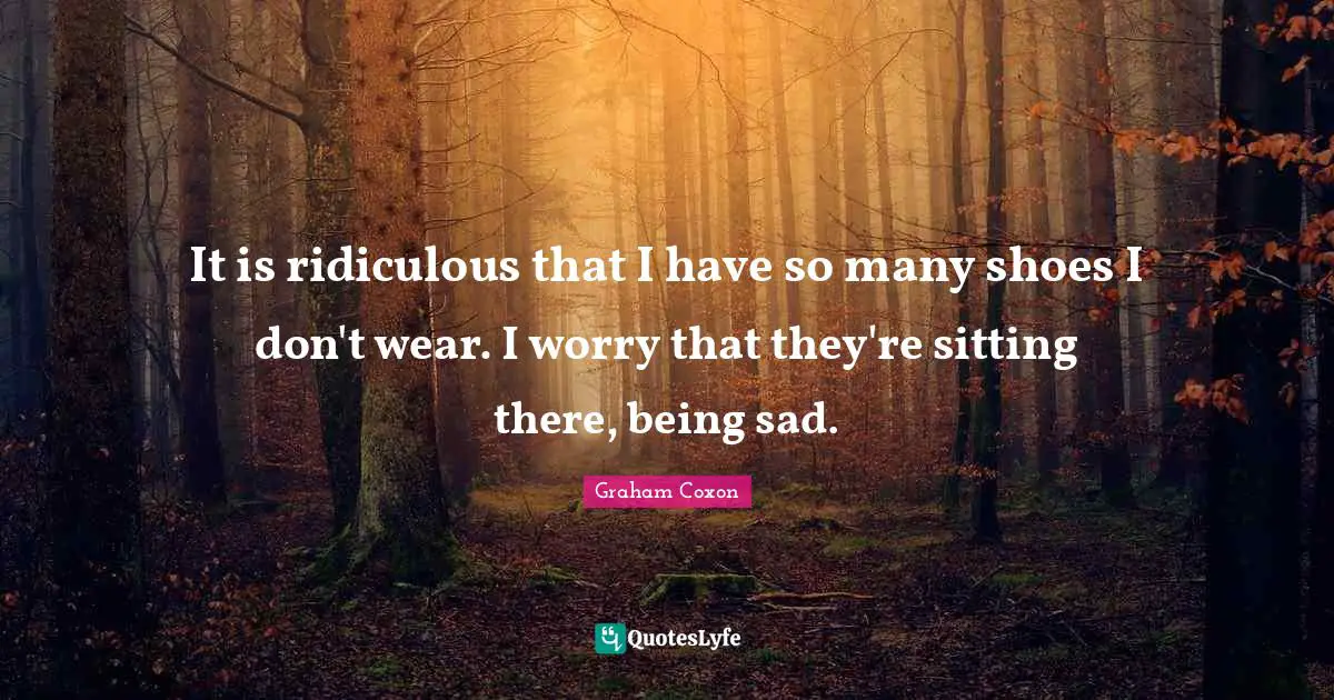 It is ridiculous that I have so many shoes I don't wear. I worry that they're sitting there, being sad.