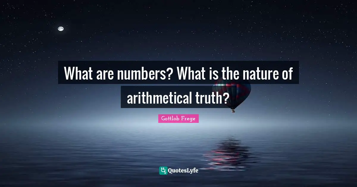 What are numbers? What is the nature of arithmetical truth?