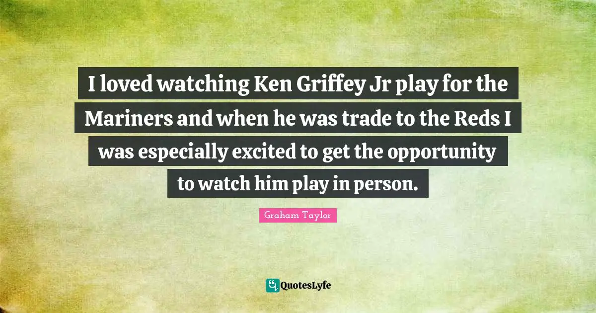 I loved watching Ken Griffey Jr play for the Mariners and when he was trade to the Reds I was especially excited to get the opportunity to watch him play in person.