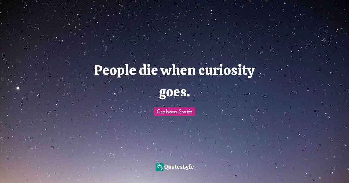 People die when curiosity goes.