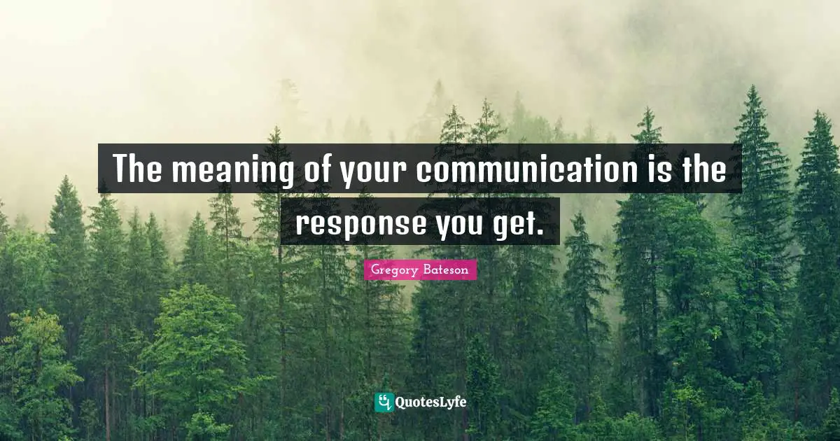 The meaning of your communication is the response you get.