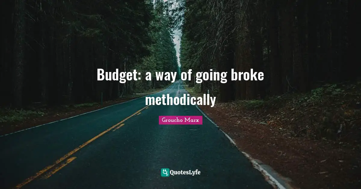 Budget: a way of going broke methodically