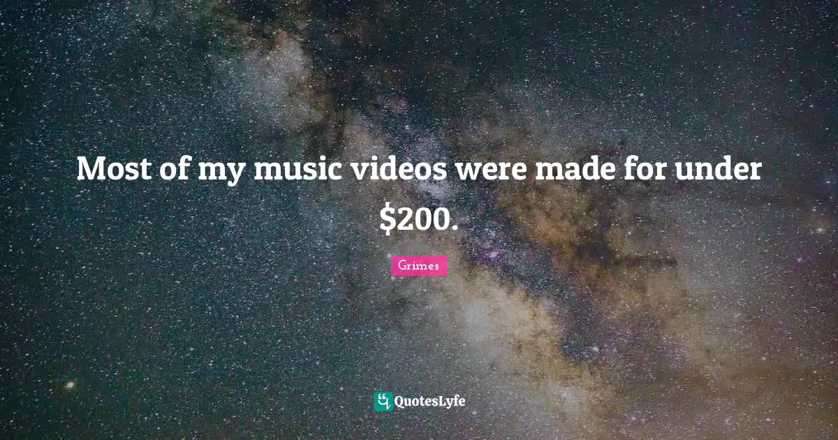Most of my music videos were made for under $200.