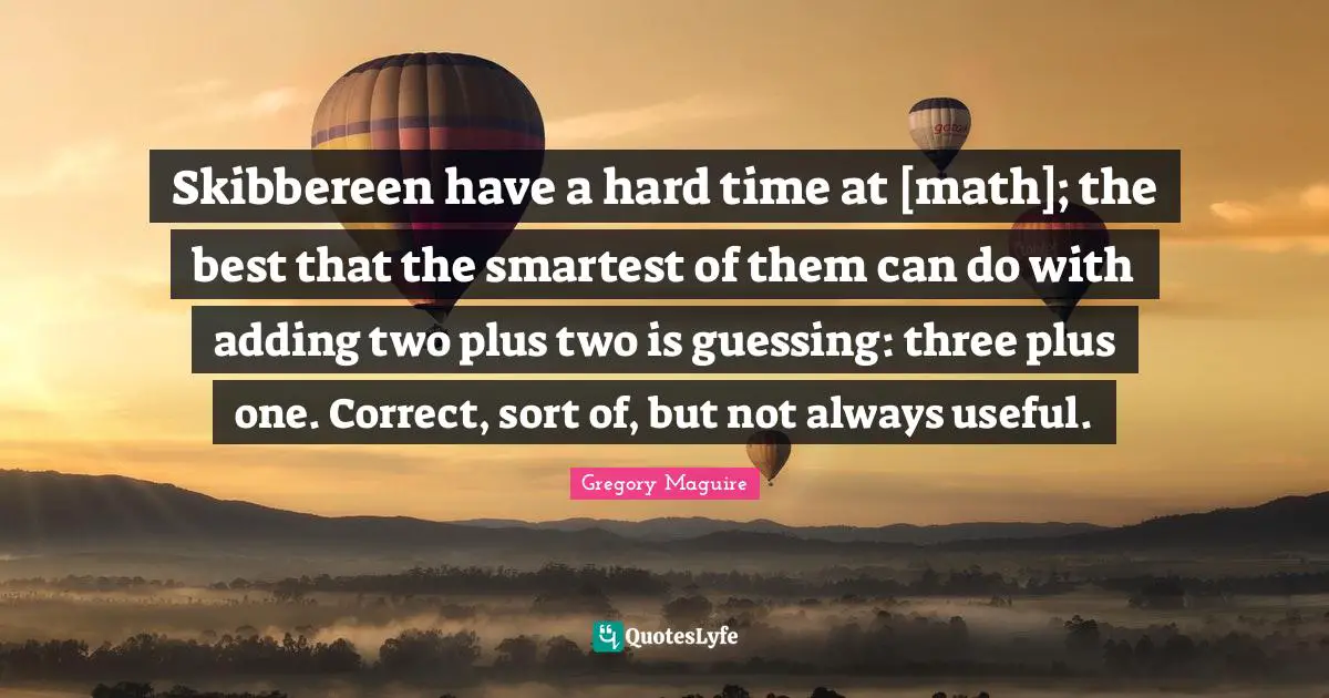 Skibbereen have a hard time at [math]; the best that the smartest of them can do with adding two plus two is guessing: three plus one. Correct, sort of, but not always useful.