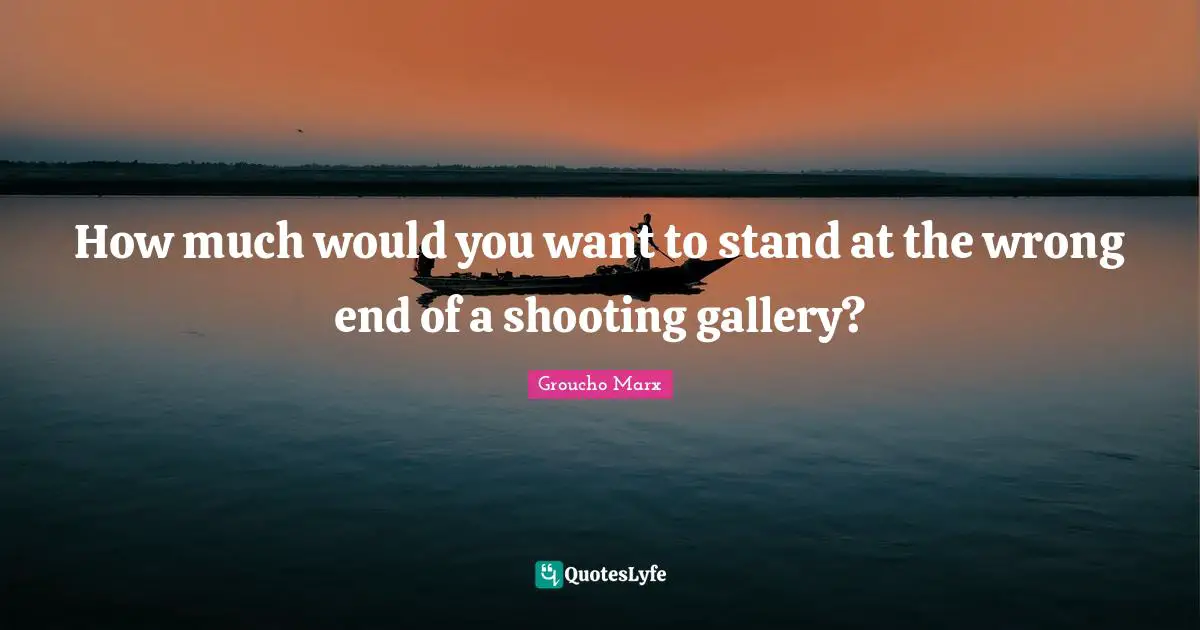 How much would you want to stand at the wrong end of a shooting gallery?