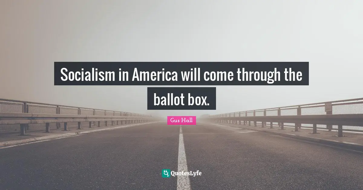 Socialism in America will come through the ballot box.